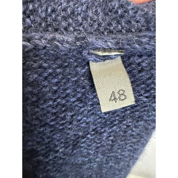 Corneliani Men's Wool Cashmere Ribbed High Neck Full Zip Sweater Blue Sz 48 /M - Picture 6 of 12